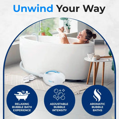 Bubble Bath Mat, Non-Slip Bathtub Mat with Remote Control, Waterproof, Cushioned Design, Adjustable Bubbles, 8.2’ Air Hose