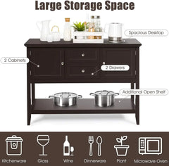 Buffet Sideboard, Wood Storage Cabinet, Console Table with Storage Shelf,2 Drawers and Cabinets, Living Room Kitchen Dining Room