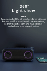 STONEGO Portable Bluetooth Speaker Wireless Flash Light Speaker TWS Bass Stereo IPX7 Waterproof Loudspeaker FM 12H Playtime