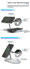 3 in 1 Magnetic Wireless Charger For iPhone 16 15 14 13 12 Fast Charging Station for Apple Watch 10 9 8 7 6 5 4 Airpods 2 3 Pro