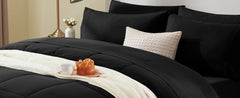 CozyLux Dark Grey California King Size Comforter Set 7 Pieces Cal King Bed in a Bag Dark Gray Bedding Sets Cali King with All Se