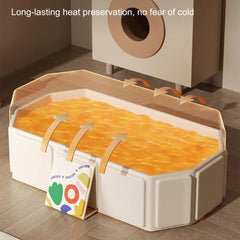 Foldable Baby Bathtub Foldable Baby Bath Portable Shower Basin Includes 5 Balls 2 Ducks Water Toy For Kids 0-8 Years Old Boys
