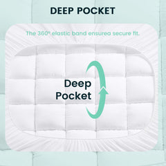 Extra Thick Mattress Pad Cover for Back Pain,Cooling Mattress Protector with 8-21 Inch Deep Pocket