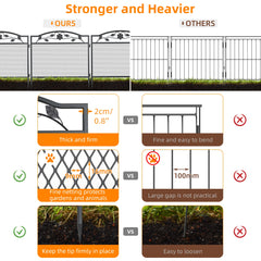 5 Panel Decorative Garden Entry Path Fence Black Metal Garden Dog Animal Barrier Border Outdoor