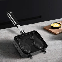 Double Fish Shaped Taiyaki Dessert Waffle Cake Maker Pan Non Stick Taiyaki Cooking Bakeware Aluminum Alloy Taiyaki Baking Pan