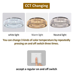Modern Big Crystal Ceiling Lamp LED Light Circle Chandelier Lustre Indoor Bedroom RC Dimmable Fixtures Living Room Hotel Decor