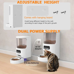 Automatic Cat Feeder with Camera,5G&2.4G WiFi Pet Feeder 1080P HD Pet Food Dispenser with Night Vision,Timed Smart