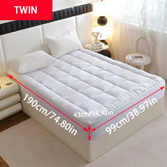 1 Pc Twin Full Queen King 350gsm White Quilted Thin Mattress Pad With 43cm Bed Skirt Protector Cover