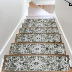 Carpet Stair Treads for Wooden Steps Set of 15, 30''X8'' Indoor Runner Resistant Rugs Rubber Safety Mats for Dogs
