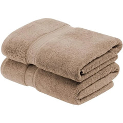 Egyptian Cotton Pile Bath Towel Set of 2, Ultra Soft Luxury Towels, Thick Plush Essentials, Absorbent Heavyweight, Guest Bath
