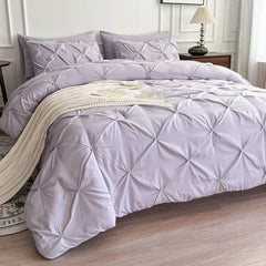 Maple&Stone California King Comforter Set, 7 Pieces Cal King Bed Set, Pinch Pleat Bed in a Bag Bedding Set with Comforter, Sheet