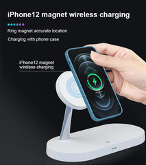 3 in 1 Magnetic Wireless Charger For iPhone 16 15 14 13 12 Fast Charging Station for Apple Watch 10 9 8 7 6 5 4 Airpods 2 3 Pro