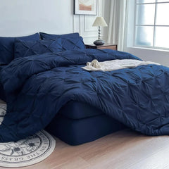 Maple&Stone California King Comforter Set, 7 Pieces Cal King Bed Set, Pinch Pleat Bed in a Bag Bedding Set with Comforter, Sheet