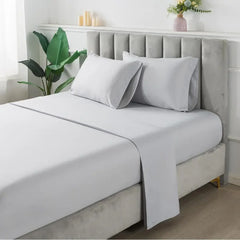 Grey Ombre Stripe Comforter Set Bed in a Bag Reversible Polyester King Twin Full Queen Soft Cozy Matching Pillow Shams Sheet