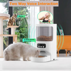 Automatic Cat Feeder with Camera,5G&2.4G WiFi Pet Feeder 1080P HD Pet Food Dispenser with Night Vision,Timed Smart