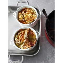 Ceramic French Onion Soup Bowls 28 Ounces for Soup, Cereal, Chilli, Beef Stew, Stackable Serving Bowls SetSet of 4, White