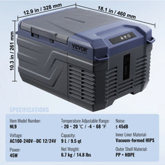 SucceBuy Car Refrigerator  12 Volt Car Refrigerator Fridge  37 L -4℉-68℉ 12/24V DC and 100-240V AC for Outdoor Camping and RV