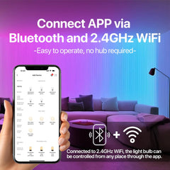 4Pack Smart Light Bulbs WiFi&Bluetooth E12 Smart Bulbs That Work with Alexa Google Home RGBCW 2700-6500K Color Changing 5W 450LM