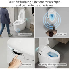 Smart Toilet,One Piece Toilet Elongated, Auto Flushing Bidet Toilet with Heated Seat, SPA Warm Water Sprayer and Dryer
