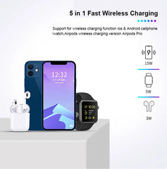 3 in 1 Magnetic Wireless Charger For iPhone 16 15 14 13 12 Fast Charging Station for Apple Watch 10 9 8 7 6 5 4 Airpods 2 3 Pro