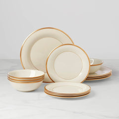 Piece Dinnerware Set, 12 Count, Ivory,Includes  (4) dinner plates, (4) salad plates, and (4) place setting bowls