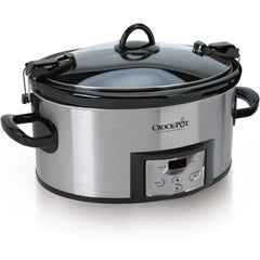 6 Quart Cook & Carry Programmable Slow Cooker with Digital Timer, Stainless Steel , pack of 1