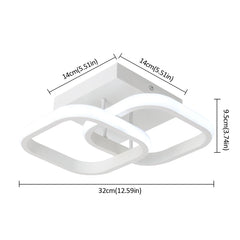 Modern LED Ceiling Lamp White Acrylic Chandelier Fixture Nordic Aluminum Lights Living Dining Room Lustre Hall Decor Plafon