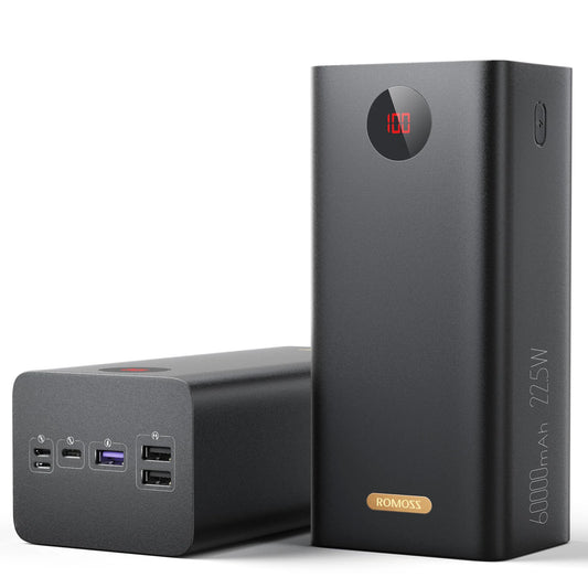 ROMOSS 60000mAh Large Capacity Powerbank Fast Charging Portable Charger Power Bank Station for iPad iPhone 16/15 Samsung Switch