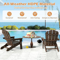 Kids Adirondack Chair Set of 2, All-Weather HDPE Patio Chair with Armrests, Fire Pit Chair for Kids Ages 3-8, Outdoor Ki