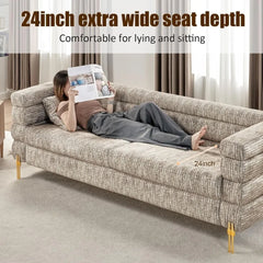 Living Room Sofa Couch, 24''Extra Deep Seat Sofas, 85 Inch Oversized Sofas, 3 Seat Sofa, Sectional Couch Set