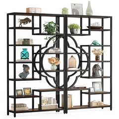 Tribesigns Bookshelf Industrial 5 Tier Etagere Bookcase, Freestanding Tall Bookshelves Display Shelf Storage Organizer