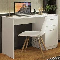 Compact Computer Desk Study Table for Small Spaces Home Office 43 Inch Student Laptop PC Writing Desks with Storage and Drawer,