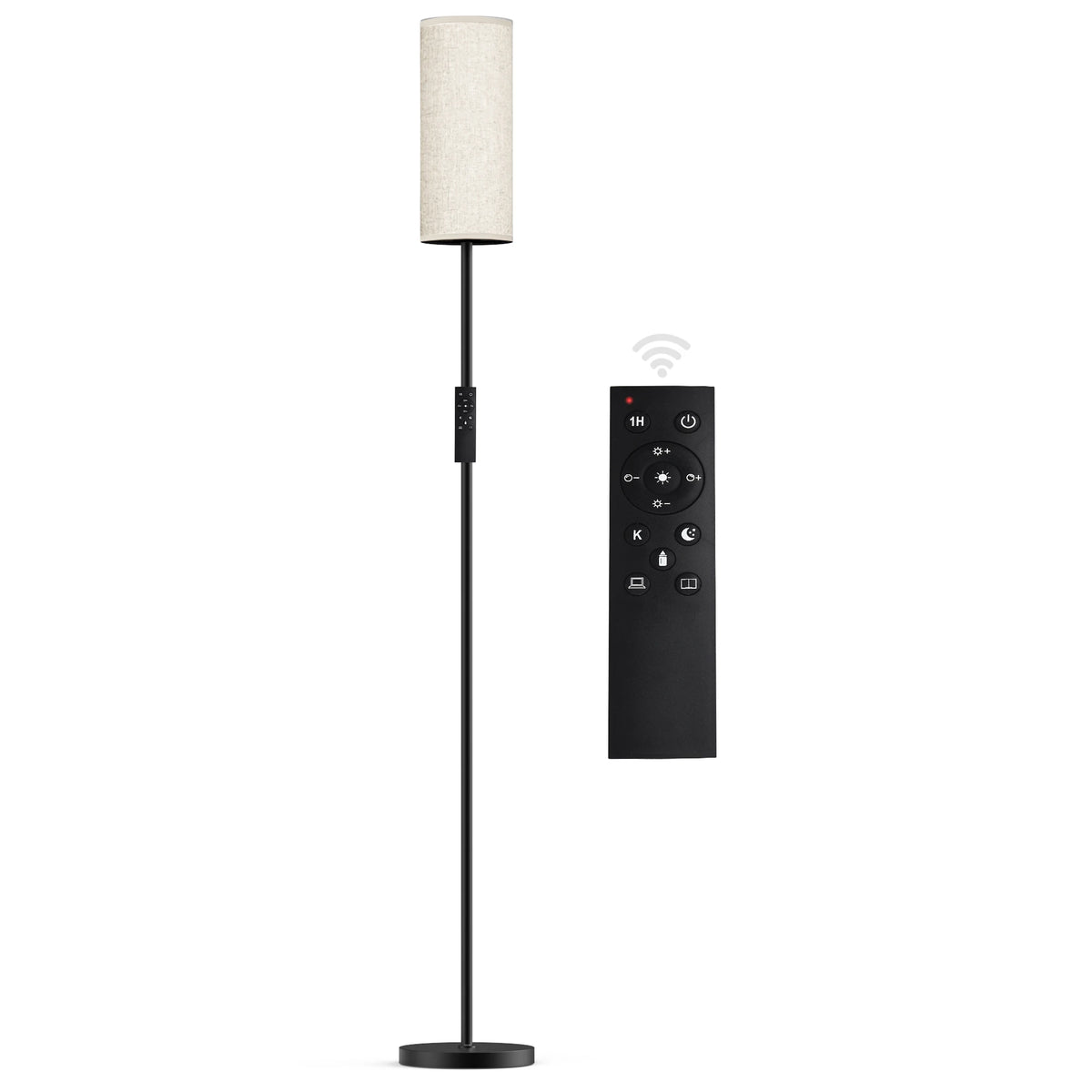 66.5" Floor Lamp with Remote Control and Smart Bulb Included