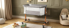 Baby Bassinet Bedside Bassinet, Baby Cradle with Machine-Washable Sheets, Four-Sided Breathable Mesh, 6 Height Adjustable