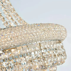 Large Crystal Chandelier Light fixtures -19-Light High Ceiling Hanging Chandeliers,3-Layers Luxury Chandeliers for High Ceilings