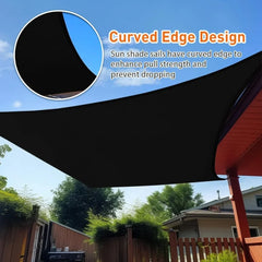 20'x30' Sun Shade Sail Curved Commercial Outdoor Shade Cover Black Rectangle Heavy Duty Permeable  Backyard Shade Cloth