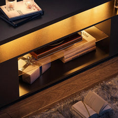 LED TV Stand White TV Stands for Living Room Modern TV Stand with Storage for 65/70/75 inche TVs Entertainment Center for Living
