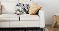 Sectional Sofa Couches for Living Room - 78'' Beige 3 Seat L-Shaped Couch , Modern Linen Convertible Sectionals Sofas