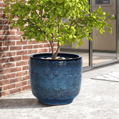 Ceramic Planters, Large Outdoor Indoor Plant Pots with Drainage Hole and Rubber Plug,