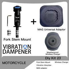 Motorcycle Handlebar Clamp Stem Fork Mount PRO Holder Phone Mount Vibration Dampener MAG Universal Adaptors Wireless Charger