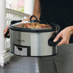 6 Quart Cook & Carry Programmable Slow Cooker with Digital Timer, Stainless Steel , pack of 1