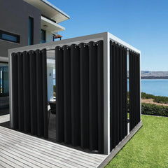 4 Panels Outdoor Curtains for Patio - Waterproof Blackout Curtains & Drapes Windproof UV Protection for Porch Gazebo Pergola