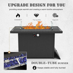 Patio Furniture Set  Fire Pit Table, Outdoor Sectional Wicker Conversation Sofa Sets  patio furniture  patio furniture set