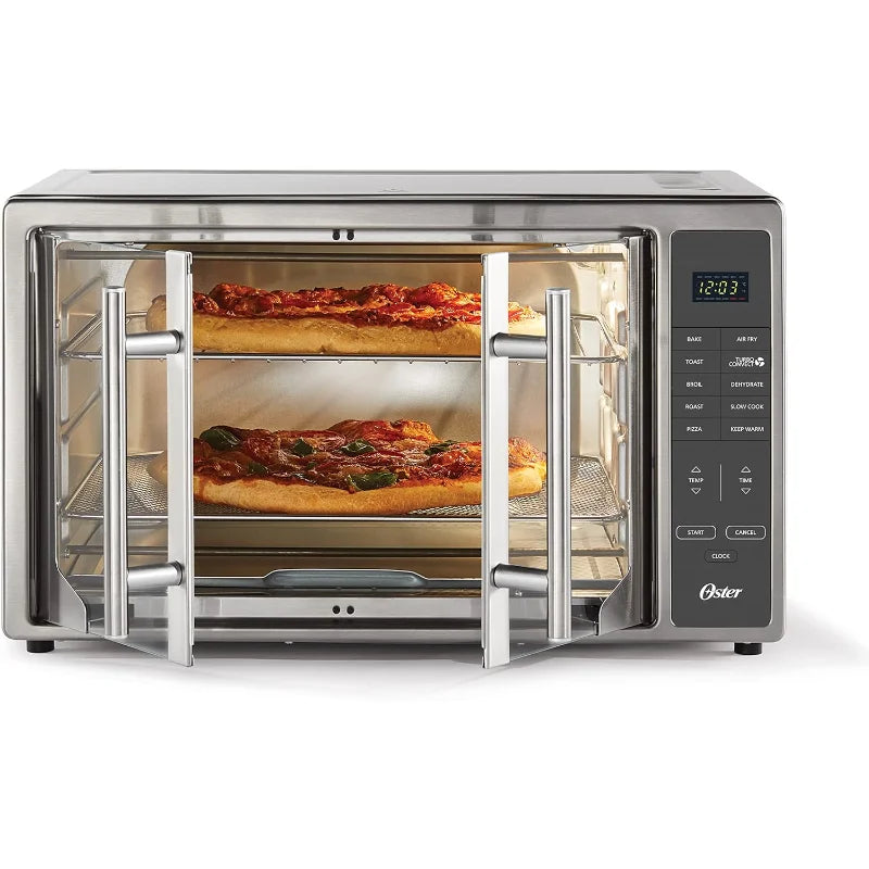 Air Fryer Oven, 10-in-1 Countertop Toaster, Large Enough for 2 Pizzas, Stainless Steel French Doors, XL Sized