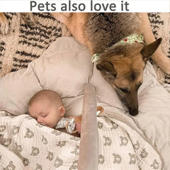 5-in-1 Thick & Plush Baby Play Gym, Baby Play Mats for Floor, Tummy Time Mat with 6 Toys, Cat Bed, Dog Bed, Cats Toys