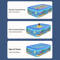 Inflatable Swimming Pool Large Family Pools 120cm Rectangle Framed Children Swimming Pool Summer Outdoor Kids Baby Bathtub Toys