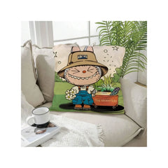 Funny Labubu Throw Pillow Cover, The Monsters Decorative Square Pillowcase Throw Cushion Case for Bedroom,Living Room,18x18 Inch