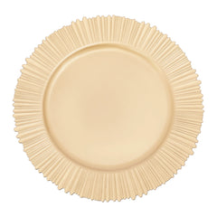 100 PCS Charger Plates Set, 13in Gold Round Dinner Plate, Plastic Decorative Service Plate Wedding Decor Table Place