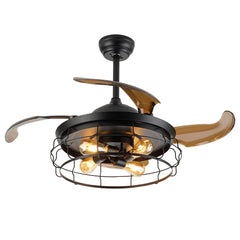 42"  Ceiling Fan with Light w/Remote Control 3 Gear Wind Flush Mount Ceiling Fan