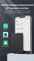 AI Powerd ChatGPT-4 App Phone Call Mini Audio Voice Recorder Espia Transcribe Summarize 58Language Translator Audio Dictaphone